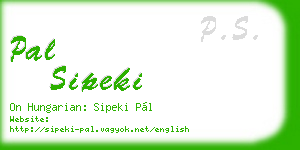 pal sipeki business card